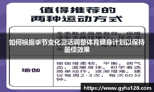 如何根据季节变化灵活调整体育健身计划以保持最佳效果